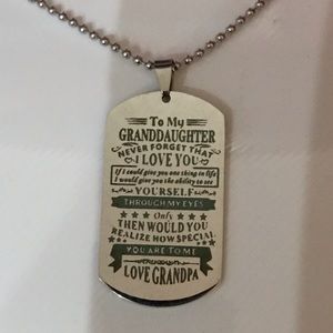 To My Granddaughter Stainless Dog Tag Necklace